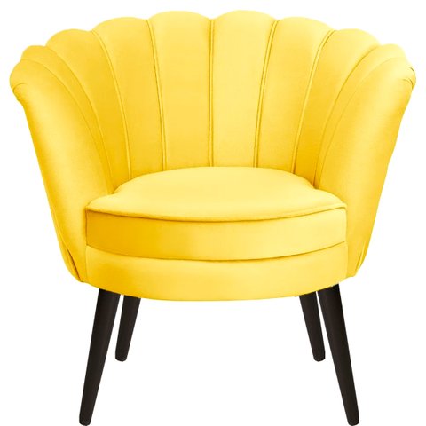 Poltrona Pétalas em Sued Premium Amarelo