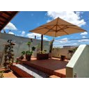 Ver imagem 1 de Ombrelone de Eucalipto Lateral Quadrado 3 X 3m com Floreira - Bege