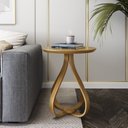 Ver imagem 1 de Mesa de Apoio Lateral 100% MDF 45cm x 45cm x 70cm Rubi Marrom
