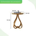 Ver imagem 3 de Mesa de Apoio Lateral 100% MDF 50cm x 50cm x 70cm Rubi Marrom