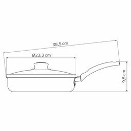 Frigideira Reta Turim Alumínio Antiaderente Starflon Vermelho Tampa de Vidro 22 Cm 1,7 L Tramontina - 3