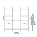 Ver imagem 7 de Closet 3 Torres 4 Gavetas Industrial Freijó/preto - Dalla Costa