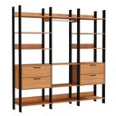 Ver imagem 2 de Closet 3 Torres 4 Gavetas Industrial Freijó/preto - Dalla Costa