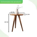 Ver imagem 3 de Mesa de Apoio Lateral 100% MDF 45cm x 45cm x 62cm Esmeralda Marrom
