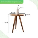 Ver imagem 3 de Mesa de Apoio Lateral 100% MDF 50cm x 50cm x 60cm Rubi Marrom