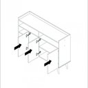 Ver imagem 4 de Aparador Buffet 3 Portas Com Nicho Retrô Celta - Nature/Off White - Lojas RPM