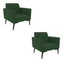 Ver imagem 1 de Kit 2 Poltronas Pés Villach Marisa Veludo Verde D03 - D'Rossi