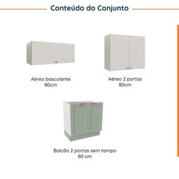 Lavanderia Modulada 3 Peças sem Tampo 2 Aéreos 4 Portas 1 Balcão Arizona Cabecasa Madeiramadeira - 4