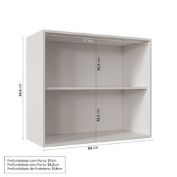 Lavanderia Modulada 3 Peças sem Tampo 2 Aéreos 4 Portas 1 Balcão Arizona Cabecasa Madeiramadeira - 8