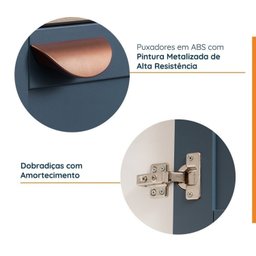 Lavanderia Modulada 2 Peças sem Tampo 1 Aéreo 3 Portas 1 Balcão Arizona Cabecasa Madeiramadeira - 5