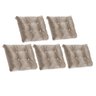 Kit 05 Almofada Com Botão Strass Poltrona Costela Com Enchimento Suede Bege - 1