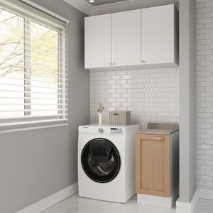 Lavanderia Modulada 2 Peças 1 Armário Aéreo 3 Portas 1 Balcão Arizona Cabecasa Madeiramadeira