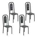 Ver imagem 1 de Cadeiras para Sala de Jantar 4 Unidades Lara Preto/Floral
