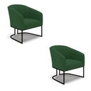 Ver imagem 1 de Kit 2 Poltronas Stella Veludo Verde Base Industrial Preto - D’Rossi