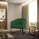 Ver mais imagens de Kit 2 Poltronas Stella Veludo Verde Base Industrial Preto - D’Rossi