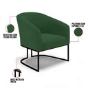 Ver imagem 4 de Kit 2 Poltronas Stella Veludo Verde Base Industrial Preto - D’Rossi