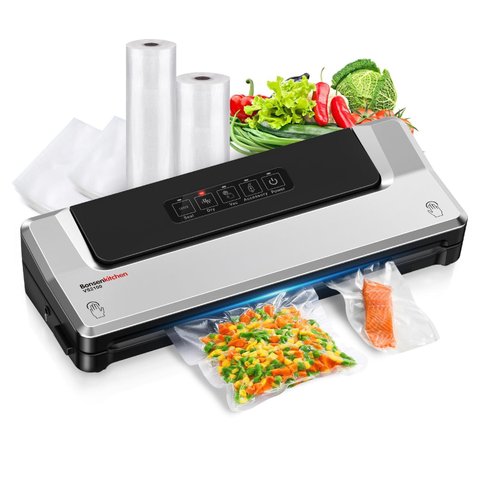 Seladora a Vácuo Bonsenkitchen, Compacta, 4 Modos, Kit Completo, Prata