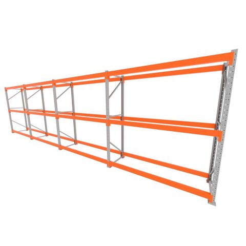 Mini Porta Pallet 200 Kg por Nivel Inicial +3 Continuação com 3 Niveis Laranja com sem Mdf