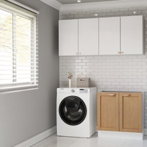 Lavanderia Modulada 3 Peças sem Tampo 2 Aéreos 1 Balcão 2 Portas Arizona Cabecasa Madeiramadeira