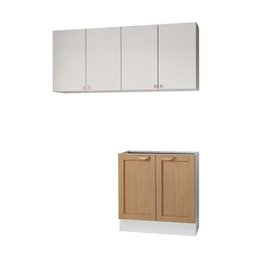Lavanderia Modulada 3 Peças sem Tampo 2 Aéreos 1 Balcão 2 Portas Arizona Cabecasa Madeiramadeira - 2