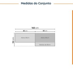 Lavanderia Modulada 3 Peças sem Tampo 2 Aéreos 1 Balcão 2 Portas Arizona Cabecasa Madeiramadeira - 3