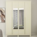 Ver imagem 7 de Guarda-Roupa Solteiro 4 Portas com Espelho com Pés Imperatriz 100% MDF