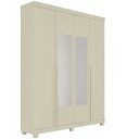 Ver imagem 2 de Guarda-Roupa Solteiro 4 Portas com Espelho com Pés Imperatriz 100% MDF