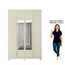 Ver imagem 5 de Guarda-Roupa Solteiro 4 Portas com Espelho com Pés Imperatriz 100% MDF