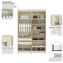 Ver imagem 6 de Guarda-Roupa Solteiro 4 Portas com Espelho com Pés Imperatriz 100% MDF