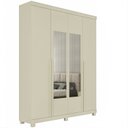 Ver imagem 4 de Guarda-Roupa Solteiro 4 Portas com Espelho com Pés Imperatriz 100% MDF