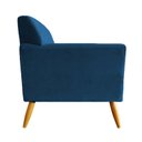 Ver imagem 5 de Poltrona Decorativa Raika Pés de Madeira Tecido Veludo Várias Cores - Estopar Veludo Azul Marinho