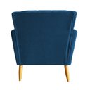 Ver imagem 4 de Poltrona Decorativa Raika Pés de Madeira Tecido Veludo Várias Cores - Estopar Veludo Azul Marinho