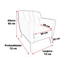 Ver imagem 6 de Poltrona Decorativa Raika Pés de Madeira Tecido Veludo Várias Cores - Estopar Veludo Azul Marinho