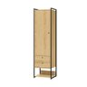 Closet Industrial Solteiro Armario com Cabideiro + 2 Gavetas Olivar - Pinus - 1