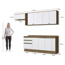 Ver imagem 4 de Armário de Cozinha Completa Garrafeiro 100% Mdf 280cm Nogueira/branco Celeste Kappesberg