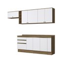 Ver imagem 2 de Armário de Cozinha Completa Garrafeiro 100% Mdf 280cm Nogueira/branco Celeste Kappesberg