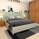 Ver imagem 3 de Quarto de Casal Guarda-Roupa 6 Portas Portugal e Cama Box Casal Queen Monaco Espresso Móveis Bege/Cinamomo/Off White