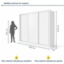 Ver imagem 3 de Guarda Roupa Casal 3 Portas de Correr e 6 Gavetas 242cm Premium Jade