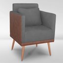 Ver imagem 5 de Cadeira Poltrona para Sala Quarto Confortável e Reforçada Sofia :chumbo