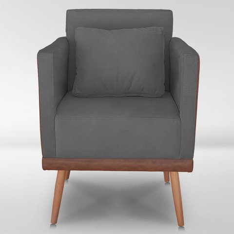 Cadeira Poltrona para Sala Quarto Confortável e Reforçada Sofia :chumbo