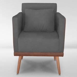 Cadeira Poltrona para Sala Quarto Confortável e Reforçada:chumbo