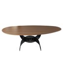 Ver imagem 1 de Mesa de Jantar Tampo Organico Cor Nozes Base Aço Carbono Valence Preto