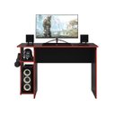 Ver imagem 2 de Mesa para Computador Gamer Escritório Mdp Qmovi: Preto com Vermelho