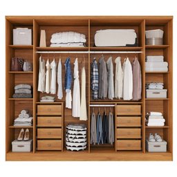 Guarda-roupa 6 Portas Portugal e Comoda 5 Gavetas Premium Espresso Móveis - 15