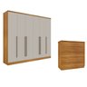 Guarda-roupa 6 Portas Portugal e Comoda 5 Gavetas Premium Espresso Móveis - 1