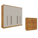 Ver imagem 1 de Guarda-roupa 6 Portas Portugal e Comoda 5 Gavetas Premium Espresso Móveis