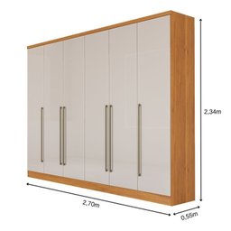 Guarda-roupa 6 Portas Portugal e Comoda 5 Gavetas Premium Espresso Móveis - 5