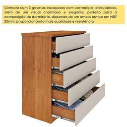 Guarda-roupa 6 Portas Portugal e Comoda 5 Gavetas Premium Espresso Móveis - 16