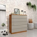 Ver imagem 3 de Guarda-Roupa 6 Portas Portugal e Comoda 5 Gavetas Premium Espresso Móveis Bege/Cinamomo/Off White