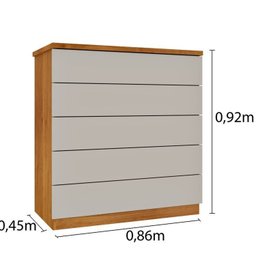 Guarda-roupa 6 Portas Portugal e Comoda 5 Gavetas Premium Espresso Móveis - 18